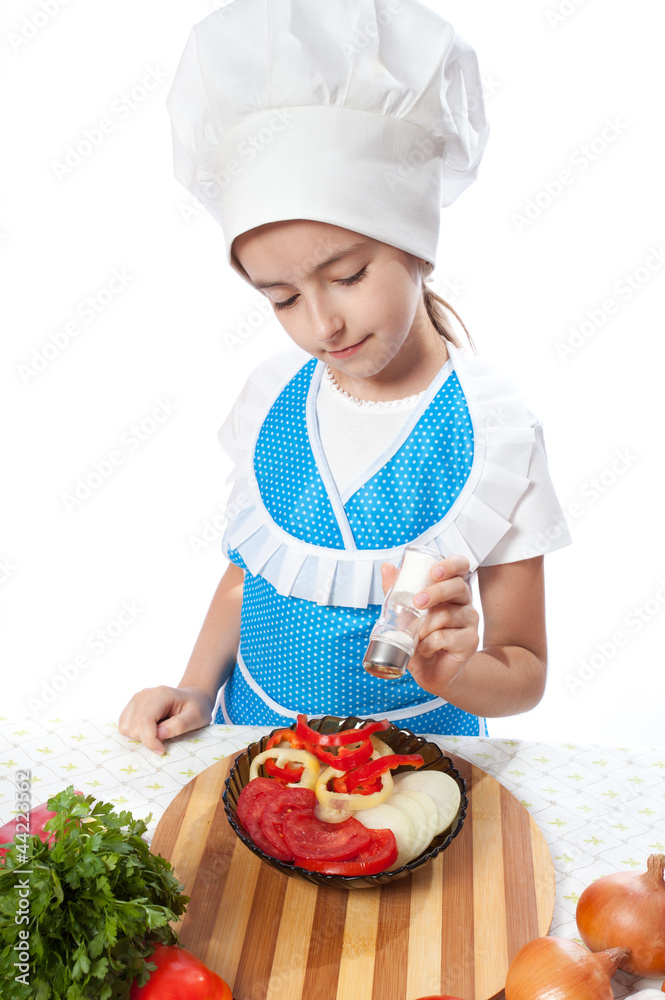 Happy little chef cook salts salad Happy little chef cook salts salad