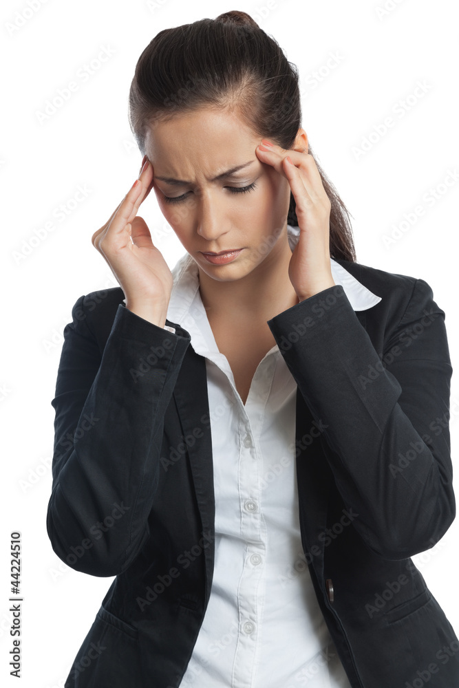Asian Businesswoman headache both hands Asian Businesswoman headache both hands