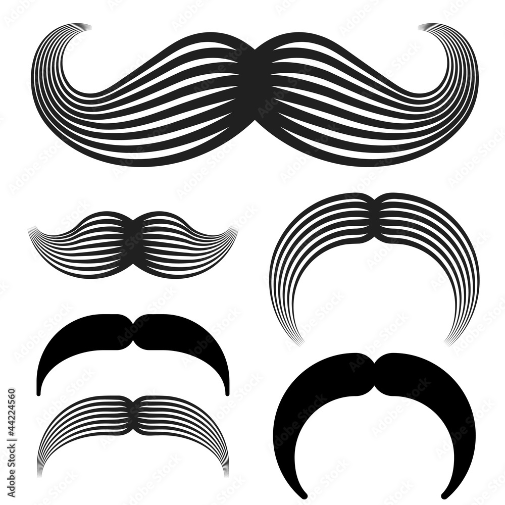 Fototapeta premium vector mustache vintage black icons