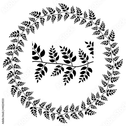 vector seamless ornamental leaf frame