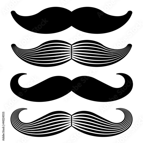 vector mustache vintage black icons