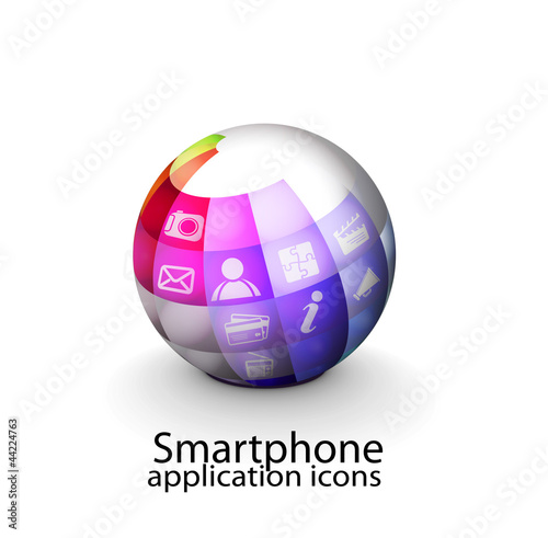 Vector Concept communicator app icons for smart phone.