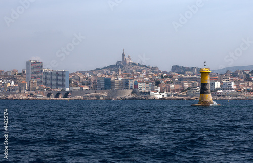 View of Marseille with cathedral Notre Dame de la Garde © fototehnik