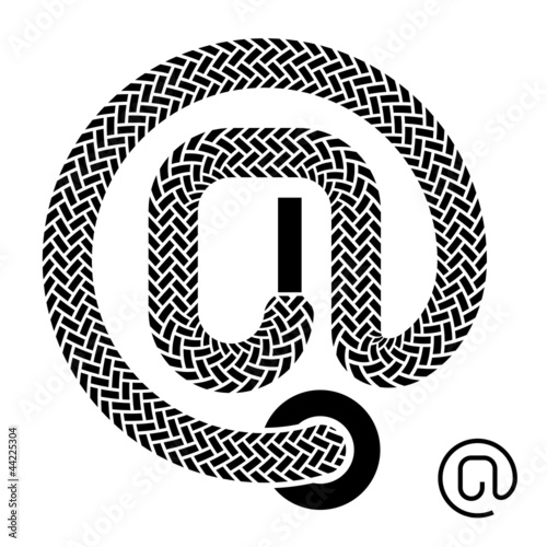 vector shoe lace email symbol