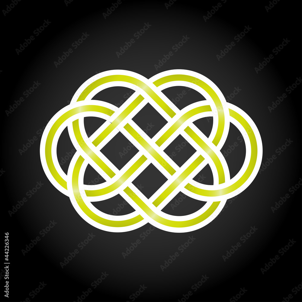 Green eternal knot concept in editable vector format Green eternal knot concept in editable vector format