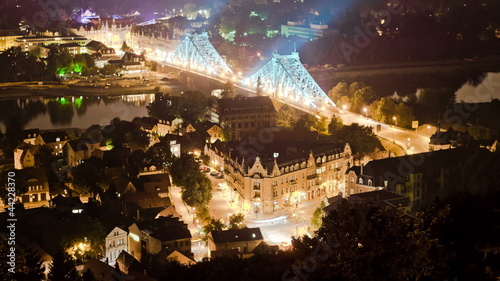 Dresden Night Traffic Zoom photo