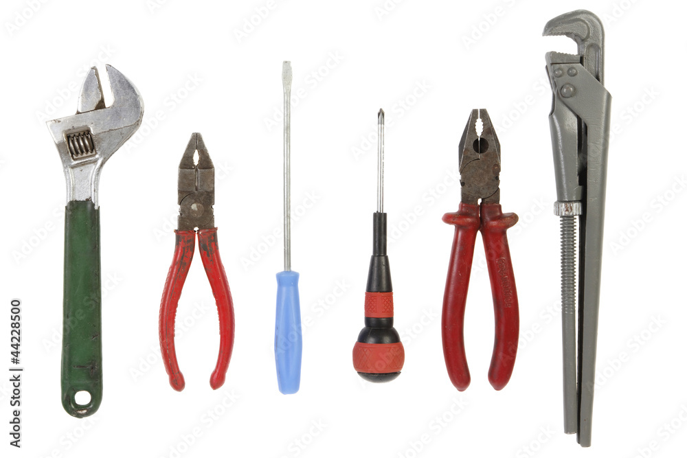 A bunch of used isolated tools