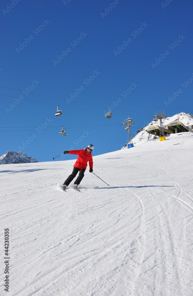 Skispass auf der Corviglia bei St. Moritz