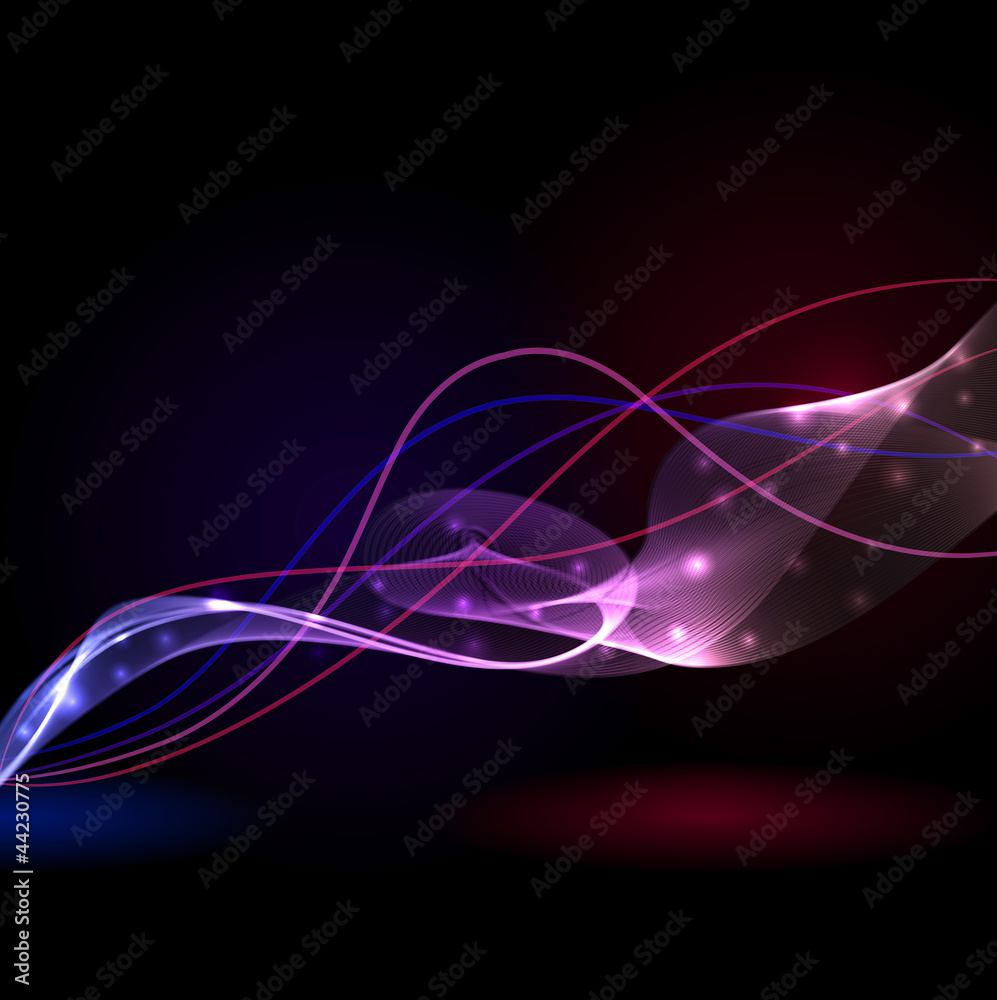 Naklejka premium Colorful abstract light wave vector background.
