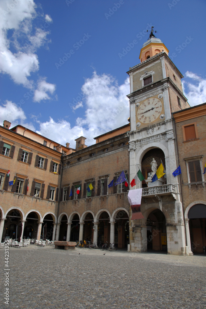 Italy, Modena Piazza Grande and the city hall
