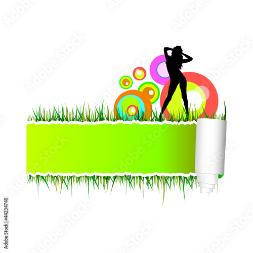 beautiful and sexy girl on the grass vector