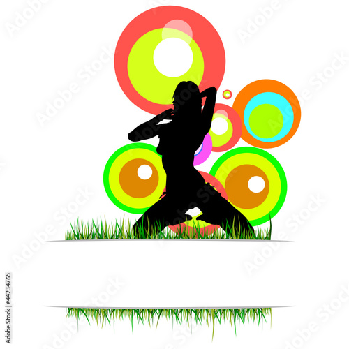 girl with grass vector