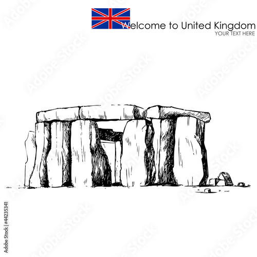 vector illustration of stonehenge against white background