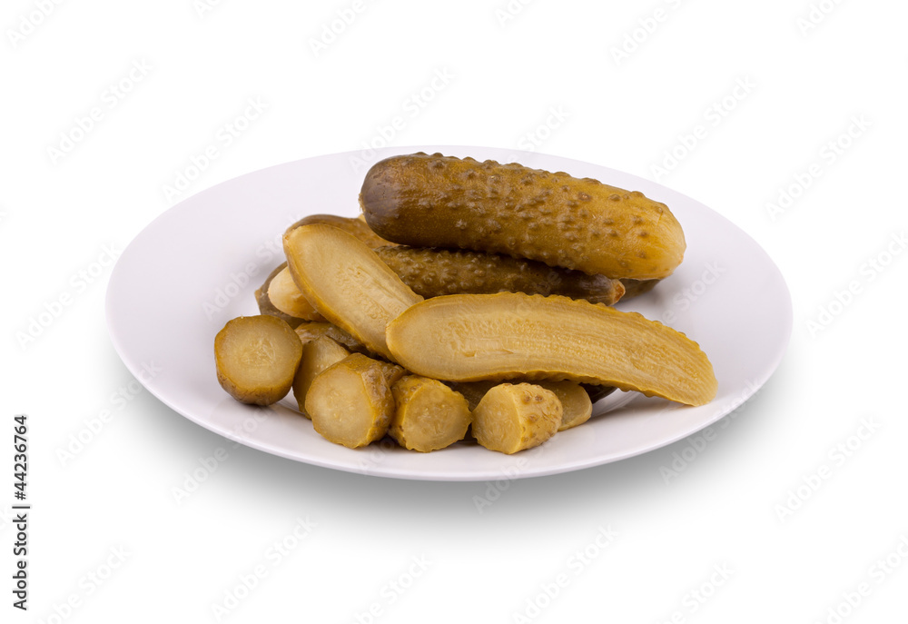 Pickled cucumbers on a plate Pickled cucumbers on a plate