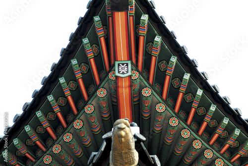 eaves with traditional multicolored paintwork