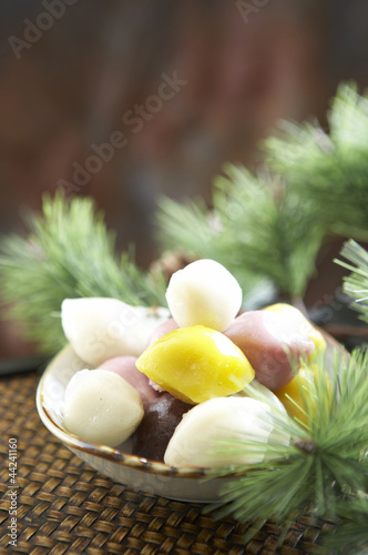 Korean traditional rice ball with stuffing, Baramtteok photo