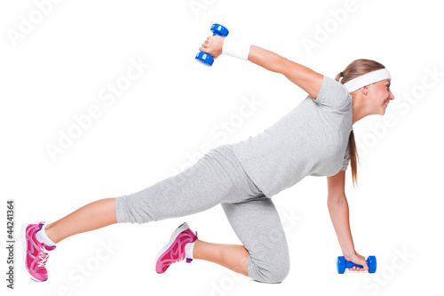 sportswoman doing exercises