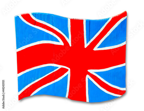 The Wooden of england flag isolated on white background