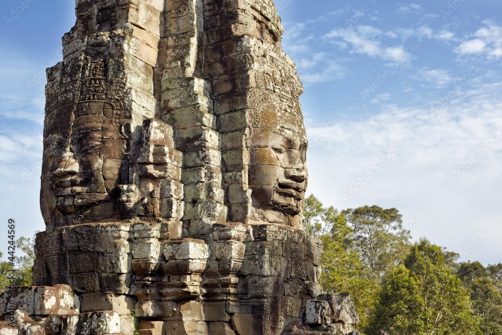 Angkor tower with faces