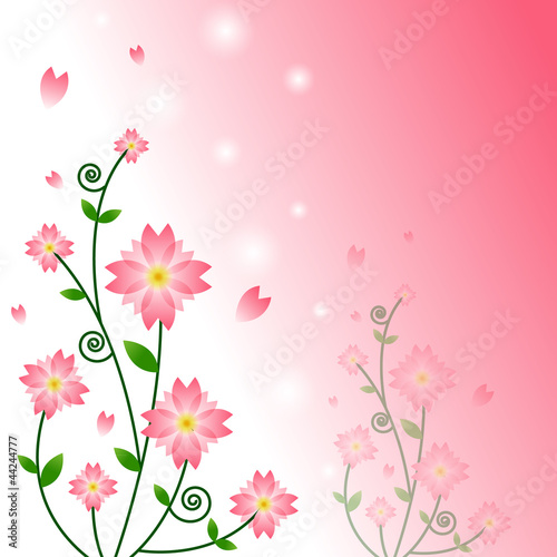 Vector of pink flower background 