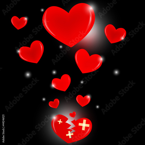 Vector broken heart  Vector illustration 