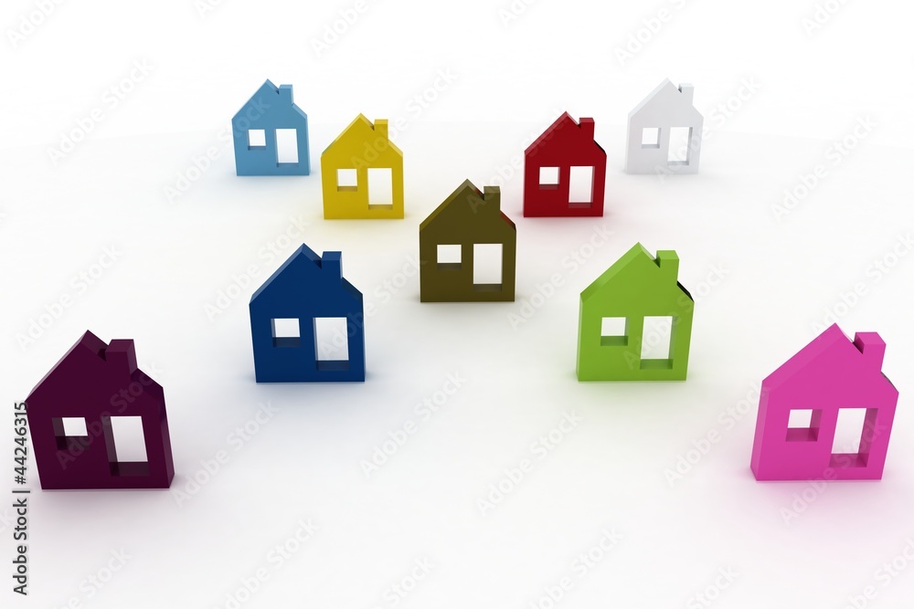 Fototapeta premium 3d model house symbol set