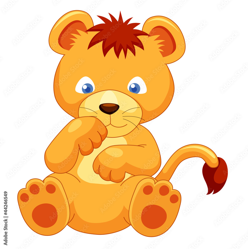 Fototapeta premium Cute Lion cub vector