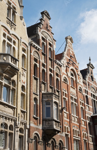 Gent - typical facades of houses photo