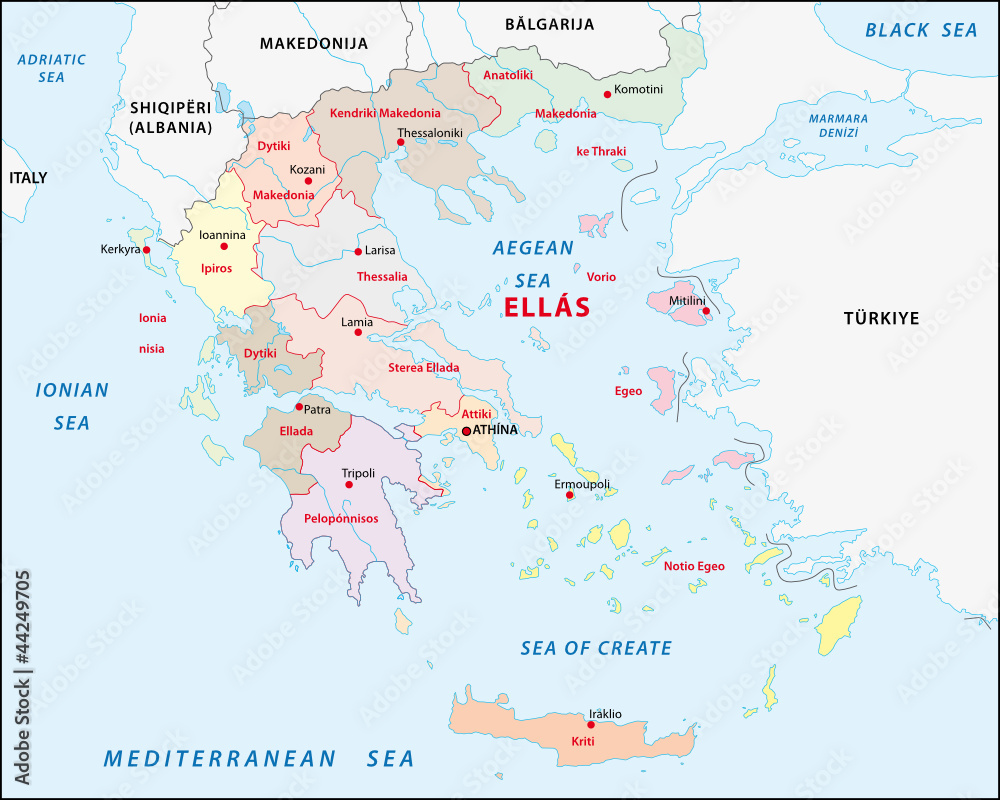 Naklejka premium Griechenland, Administrativ