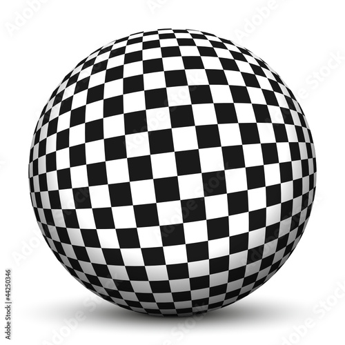 Kugel, 3D, Schach, Schachbrett, Muster, Schachmuster, Quadrate