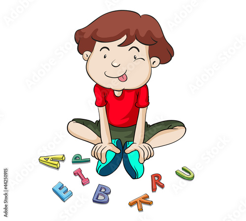 alphabets and boy