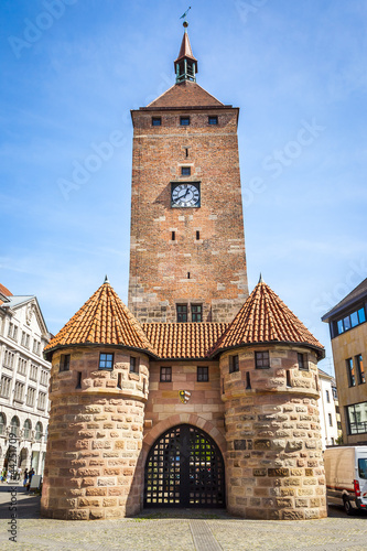 clock tower Nuremberg Bavaria Germany photo