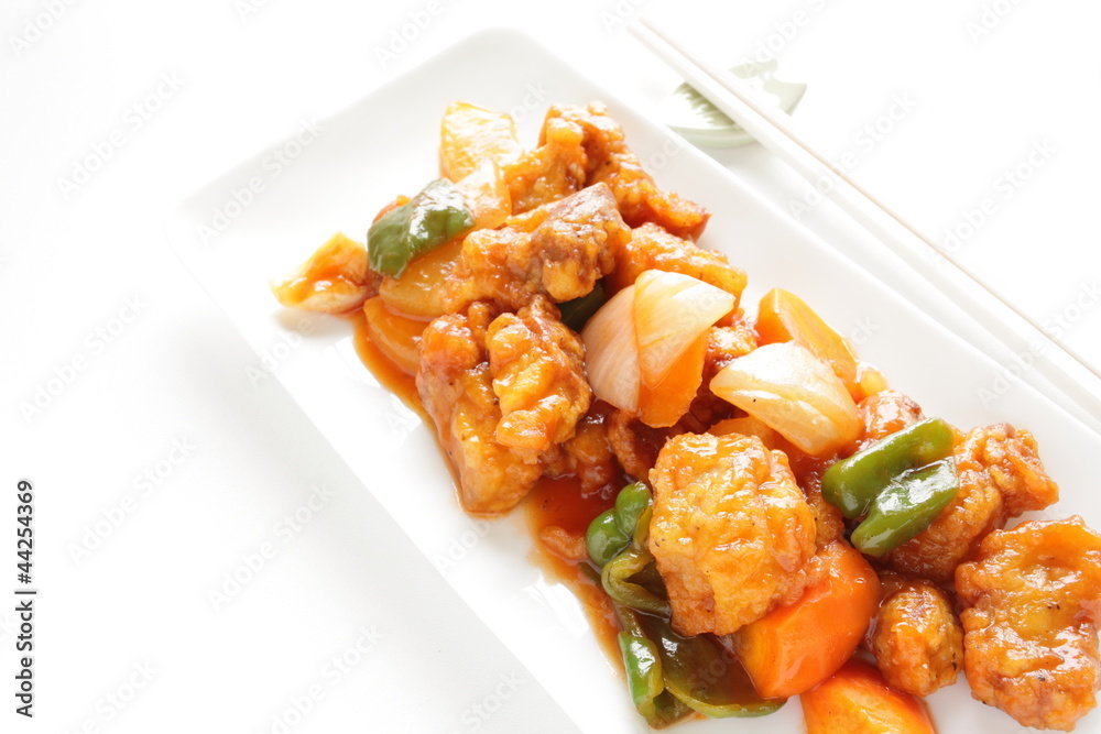Chinese cuisine, sweet & sour Pork with vegetable Chinese cuisine, sweet & sour Pork with vegetable
