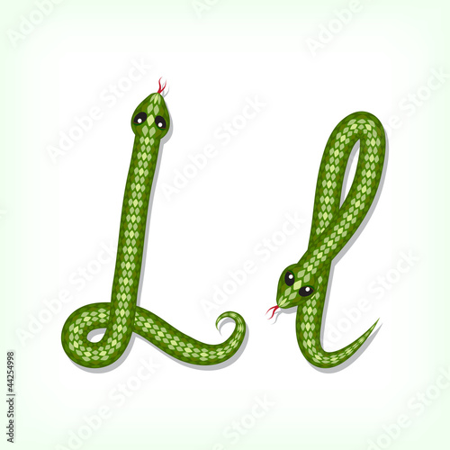 Snake font. Letter L