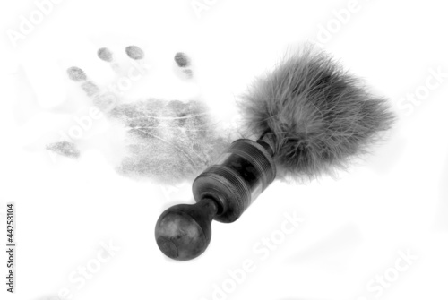 ..Handprint and brush photo