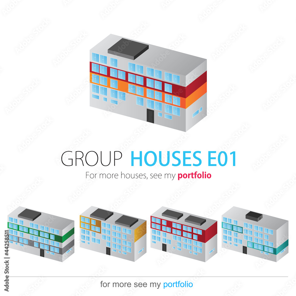 Houses Group, Set, Vector