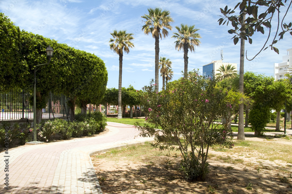 gardens walkway in waterfront Oasis Park El Kantaoui Sousse Tuni