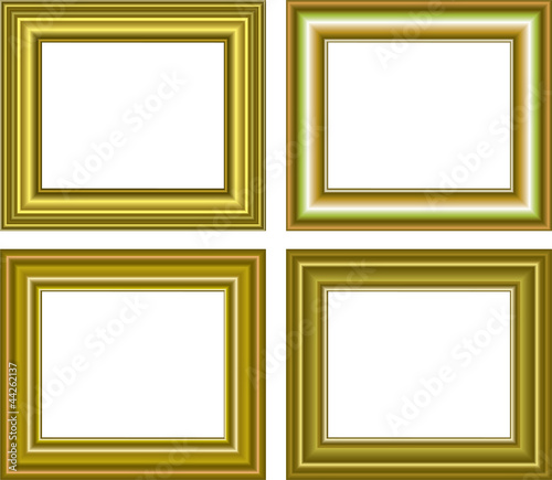 Golden frame isolated on white background