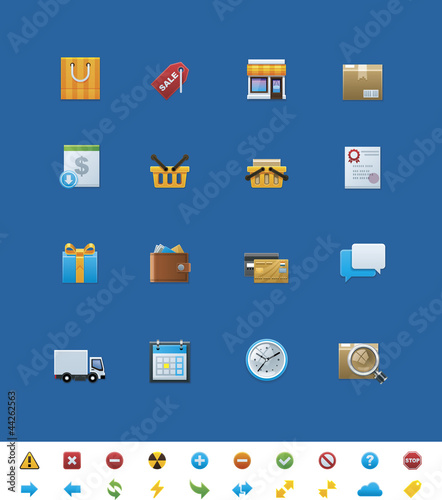 Vector common website icons. Shop