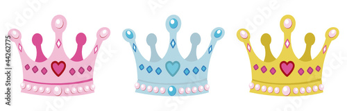 set crowns for princess, pink, blue and gold #44262775