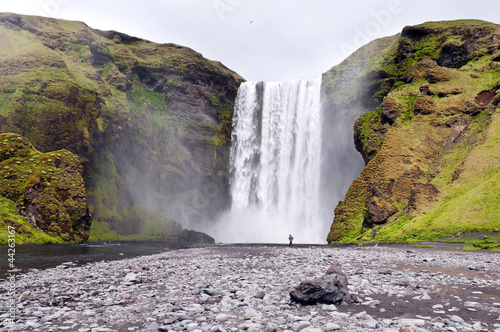 Waterfall Skogafoss  Iceland