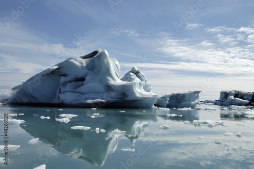 Icebergs in Jokulsarlon ice lagoon.