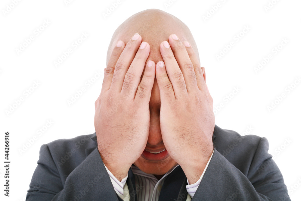 Sad businessman. Isolated on white. Sad businessman. Isolated on white.