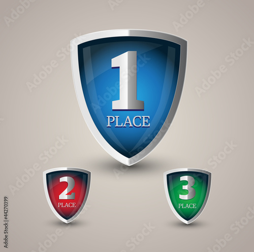First, second and third place