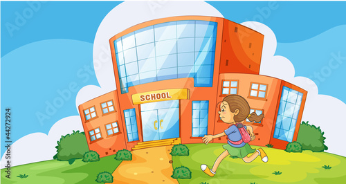 girl infront of school