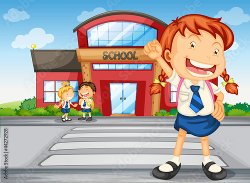 kids infront of school