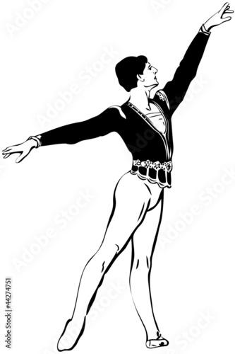 a sketch male ballet dancer standing in pose