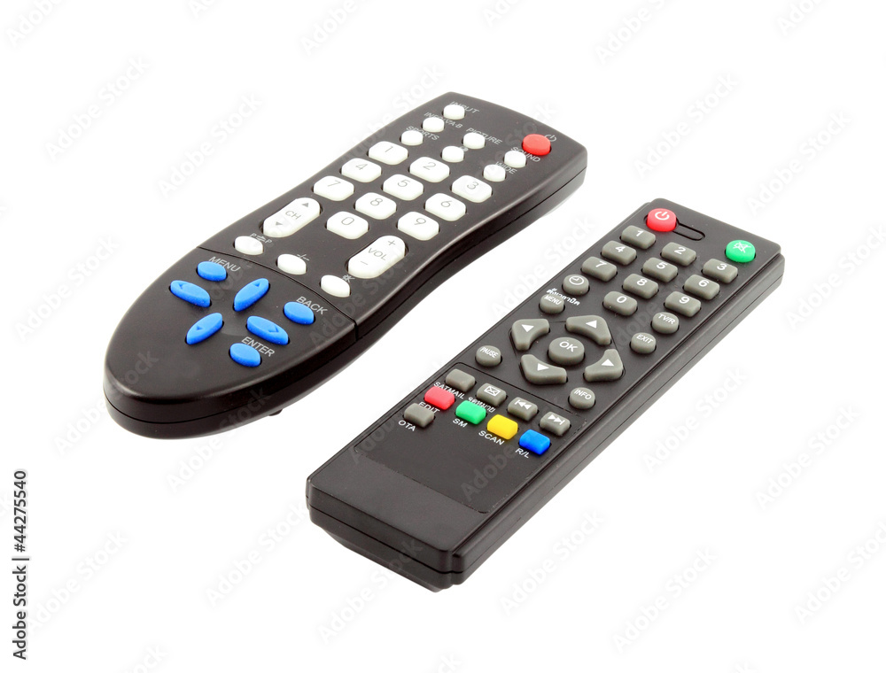 TV remote control on a white background TV remote control on a white background