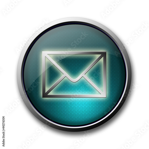 Email glossy button isolated on white background
