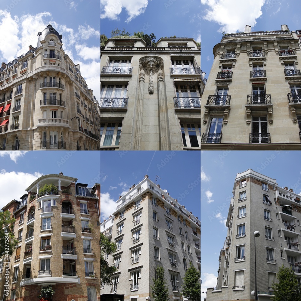 Obraz premium Immeubles à Paris, 6 photos
